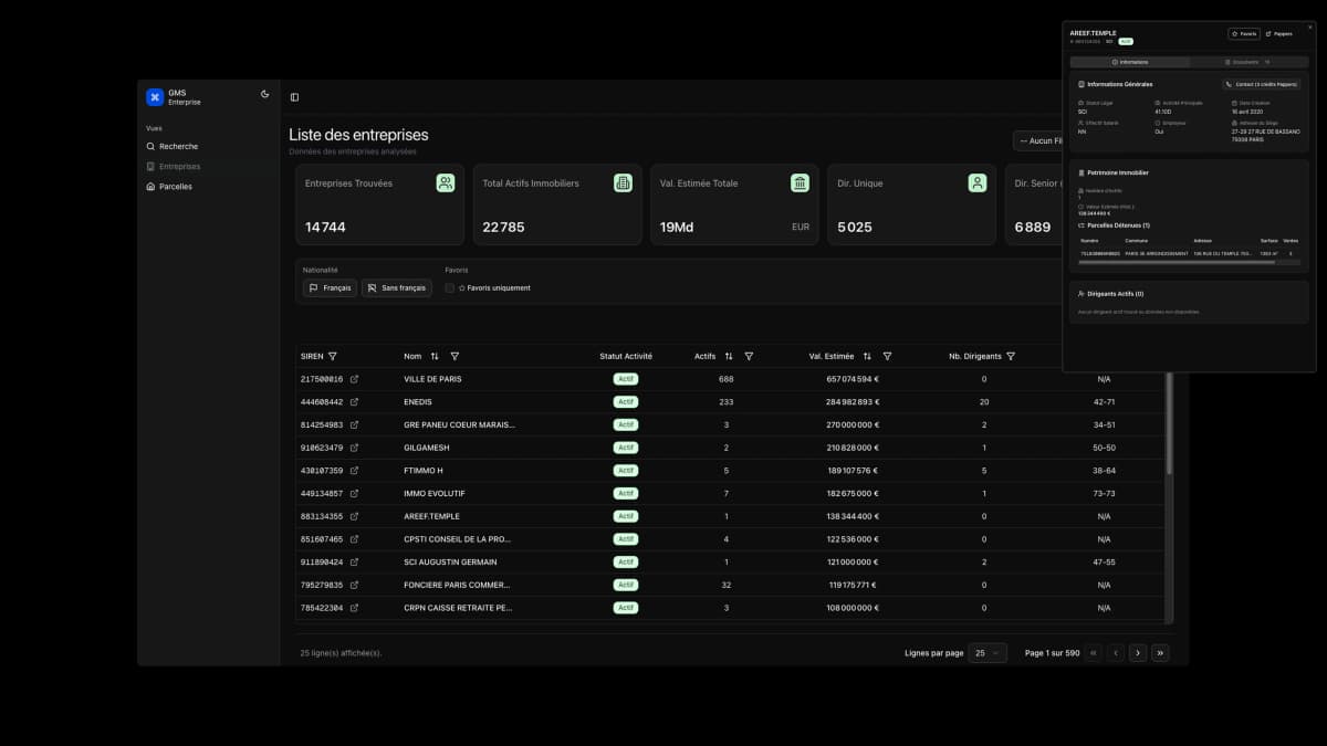 GMS — Plateforme d'intelligence foncière pour le BTP